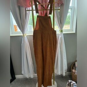 Burnt orange corduroy jumpsuit